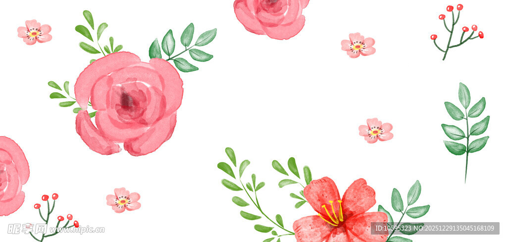 水彩花卉图案背景