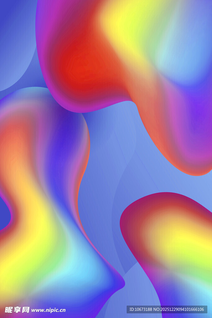 梦幻多彩流体图案