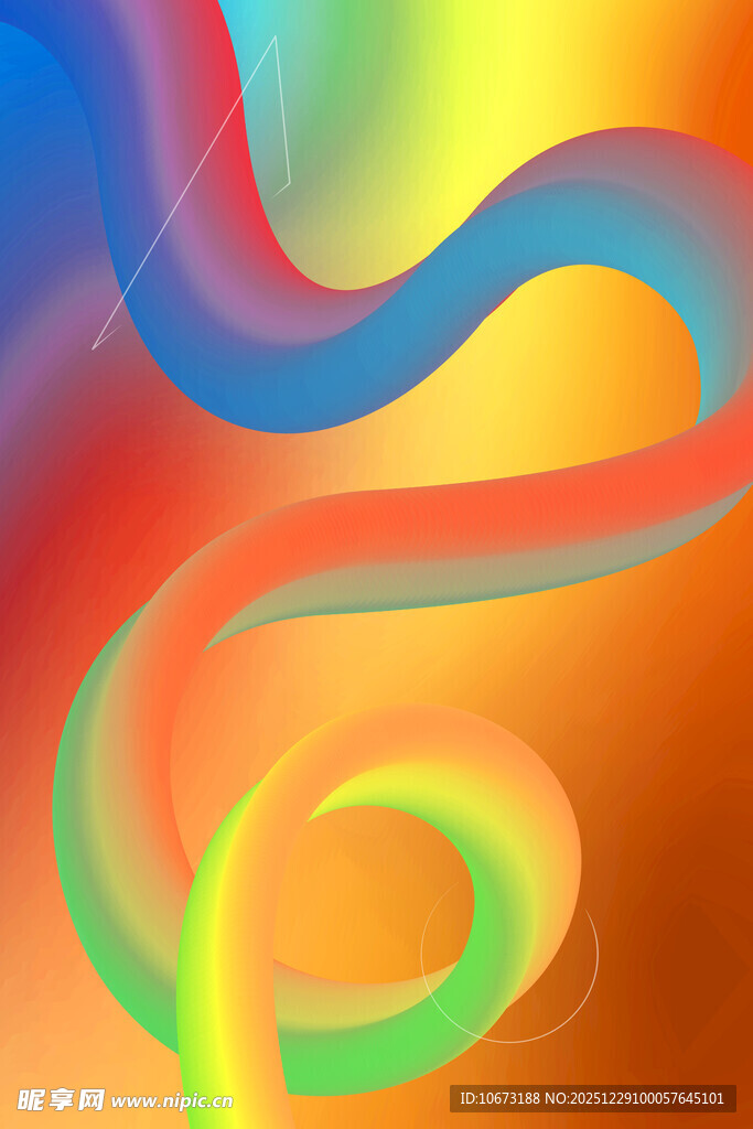 绚丽多彩的抽象曲线图案