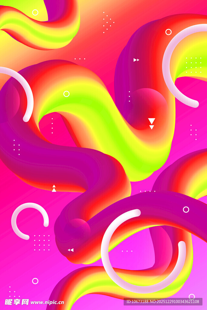 炫彩流动线条抽象艺术图