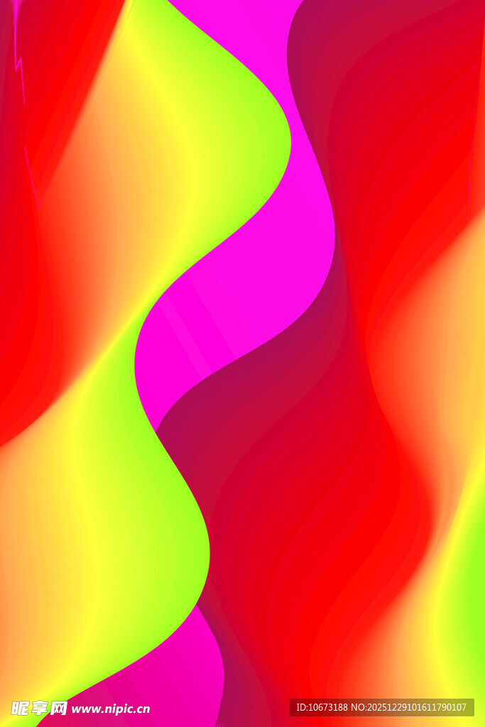 绚丽多彩波浪形抽象图案