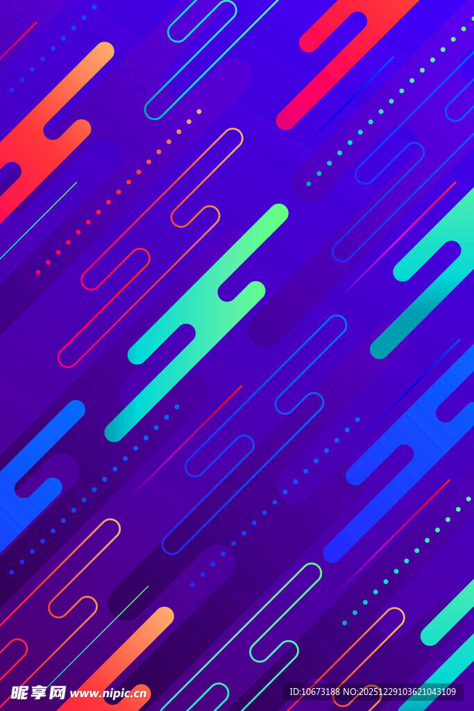 炫彩几何线条抽象背景图