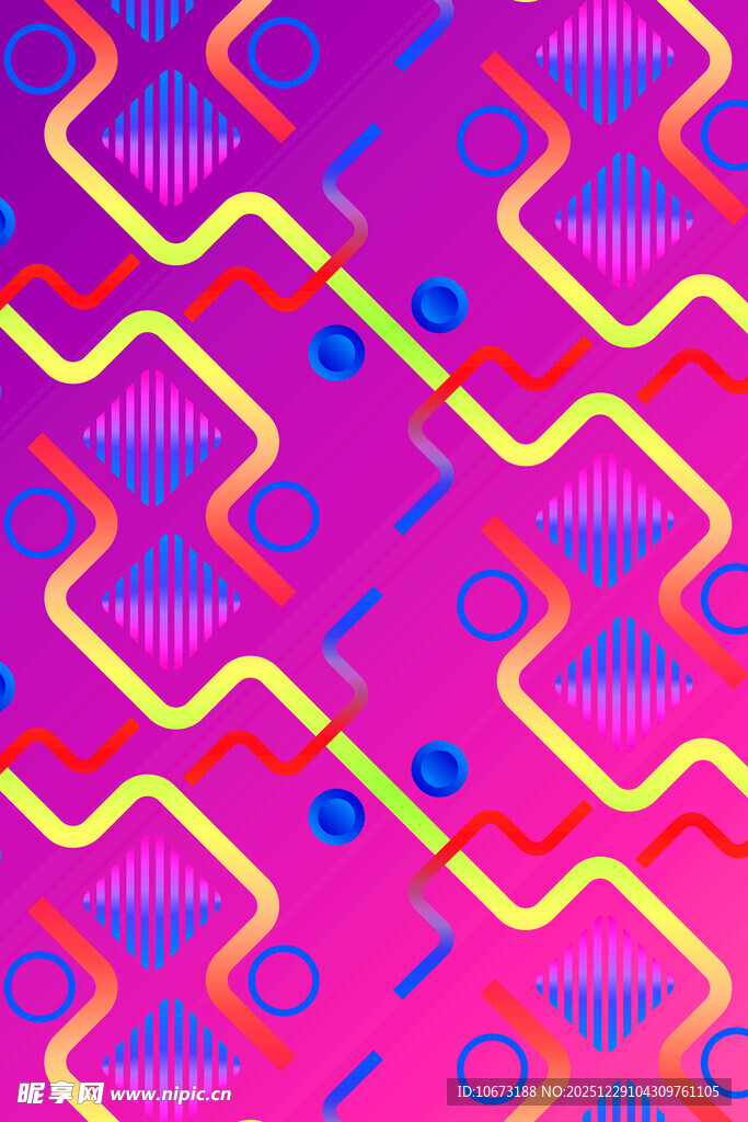 多彩几何线条抽象图案