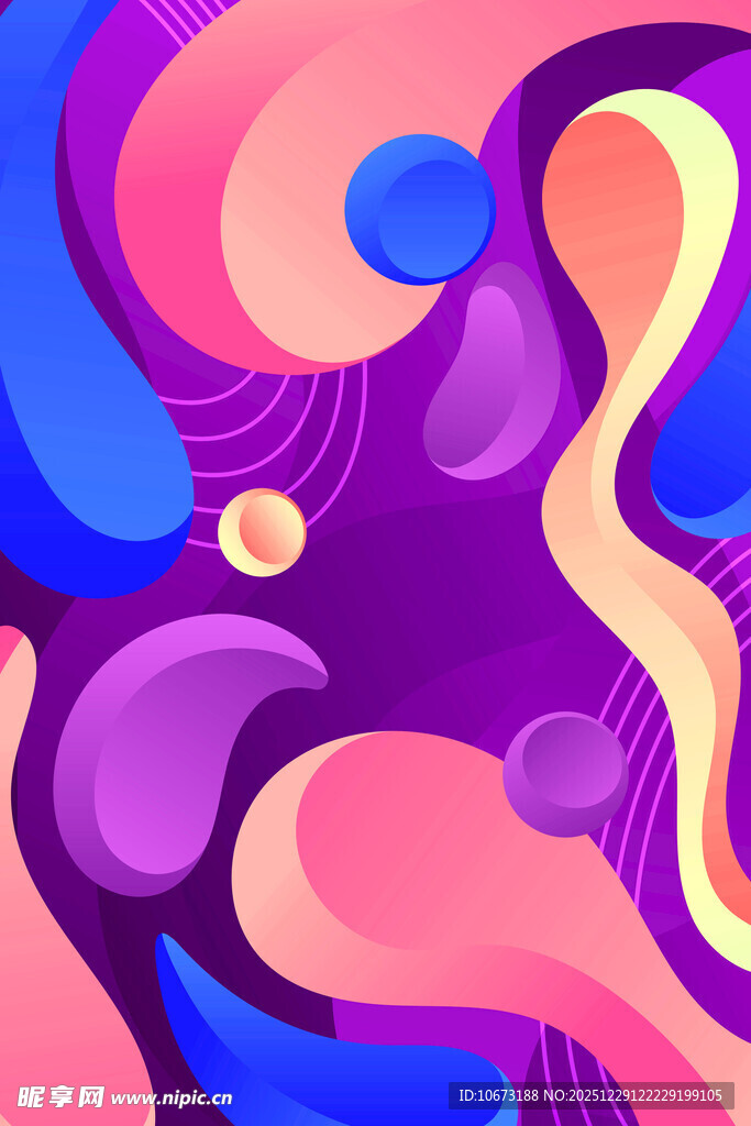 梦幻流体渐变抽象艺术图