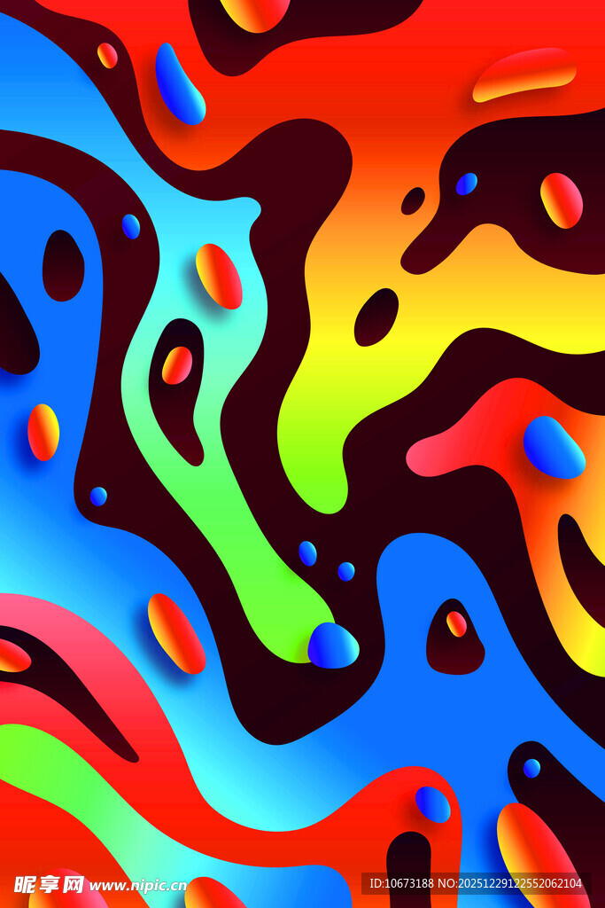 绚丽多彩抽象流体图案