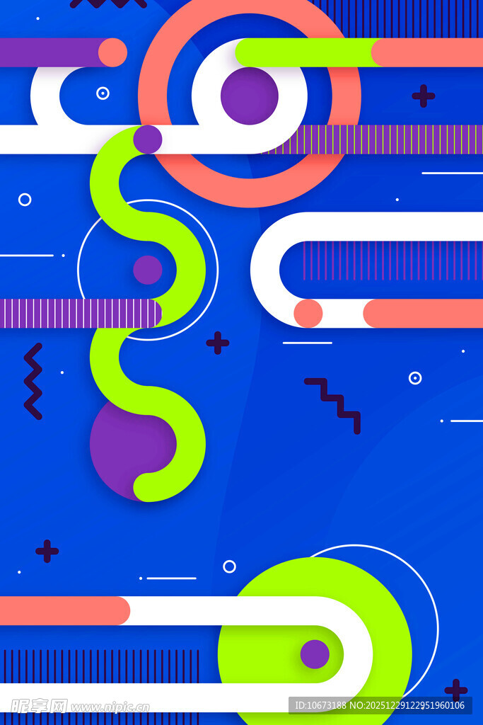 抽象多彩几何线条图案