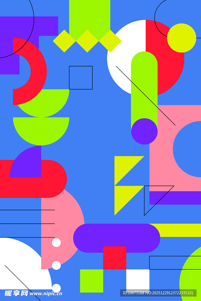 多彩几何抽象艺术图案