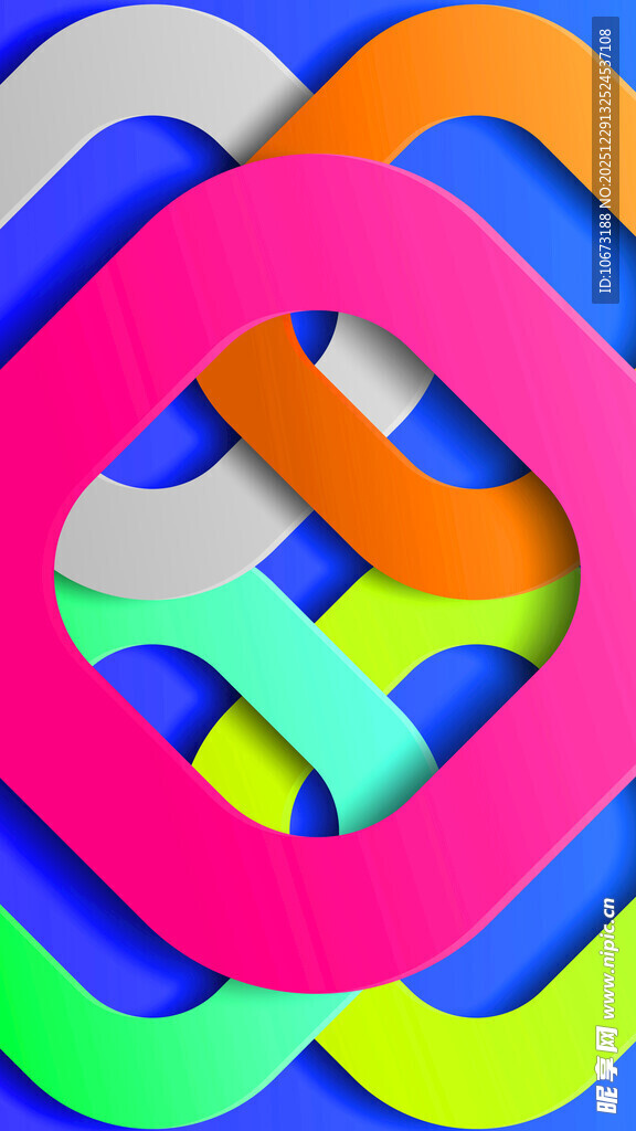 多彩几何形状交织图案