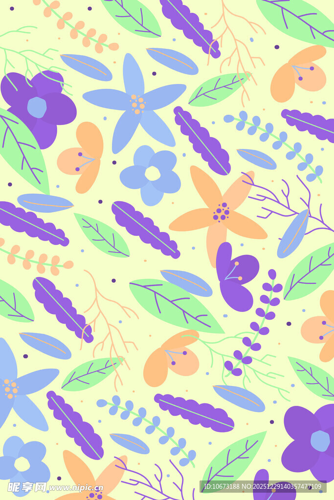 多彩海洋风花卉图案设计