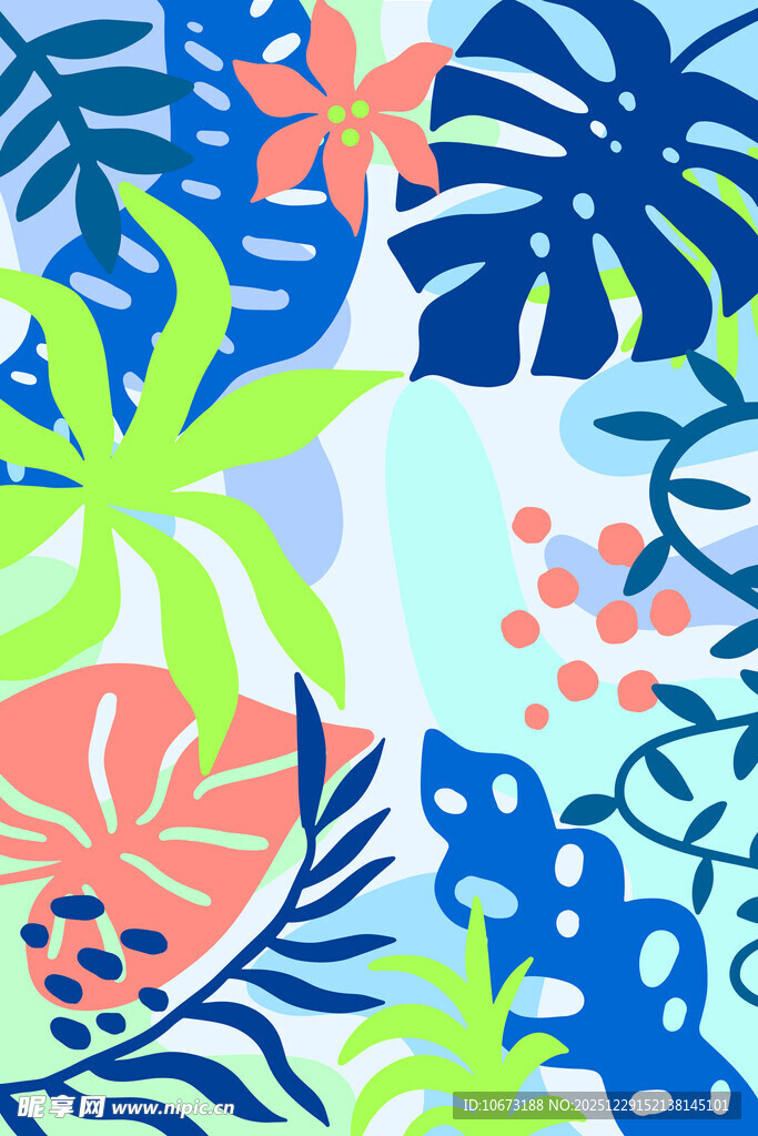 热带植物图案背景
