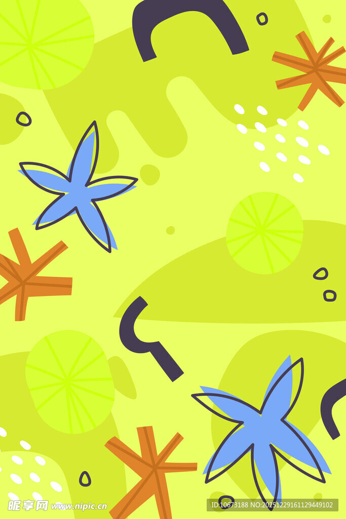 海星海洋元素卡通背景图