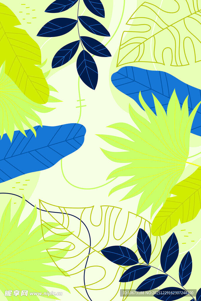 热带植物图案背景