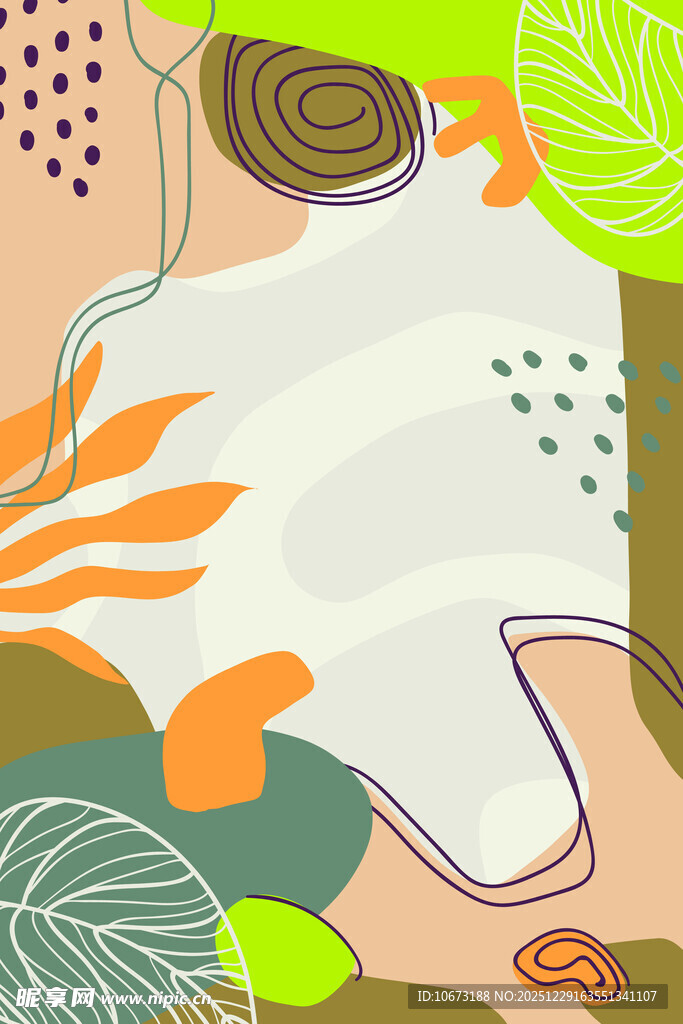 抽象多彩植物背景图案