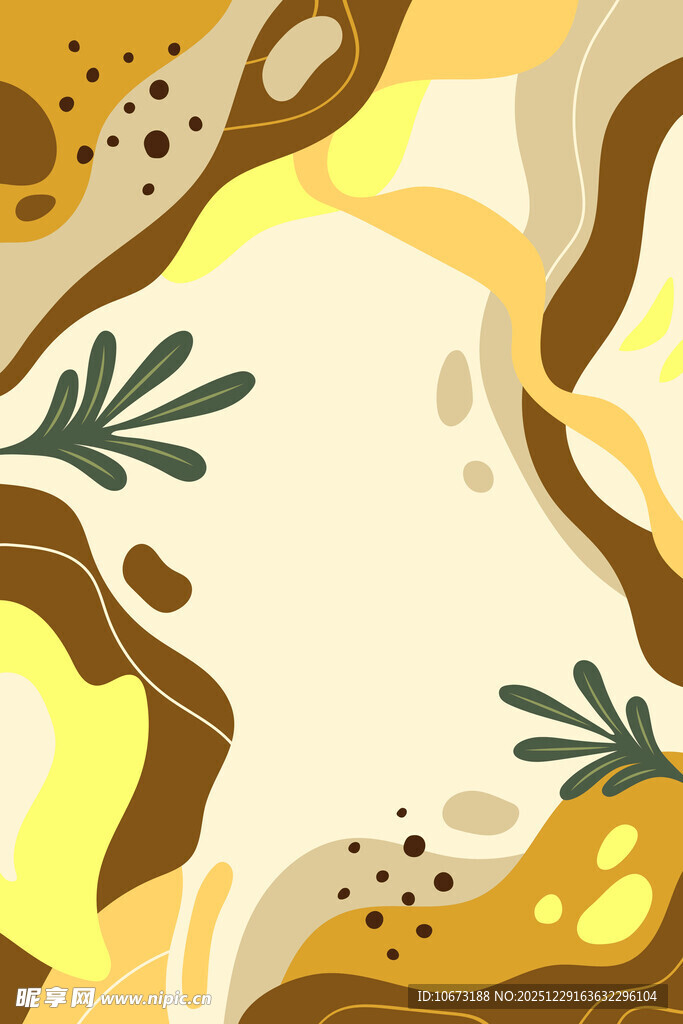 抽象几何植物图案背景