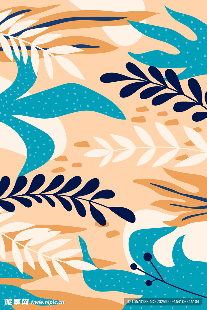 热带风情植物图案纹理