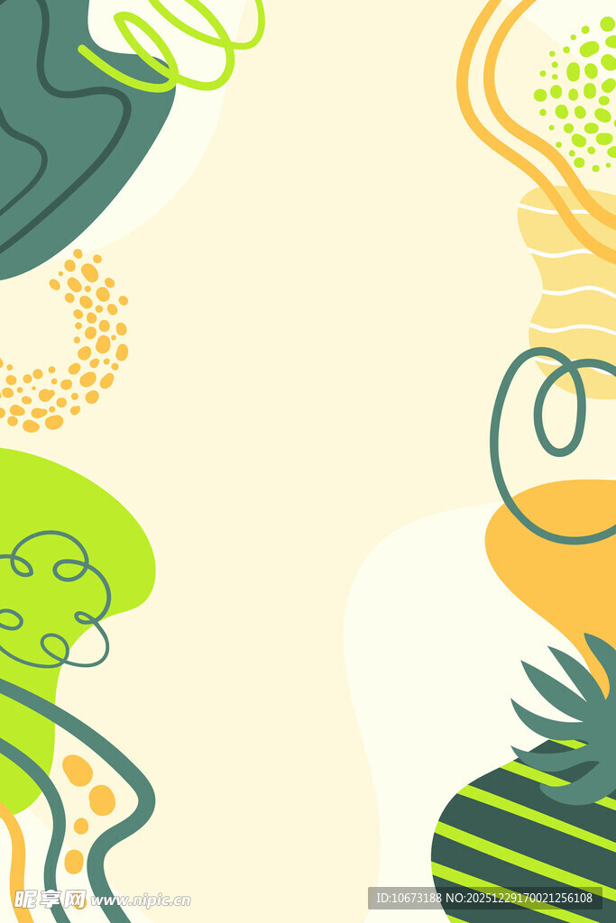 抽象几何风格植物图案