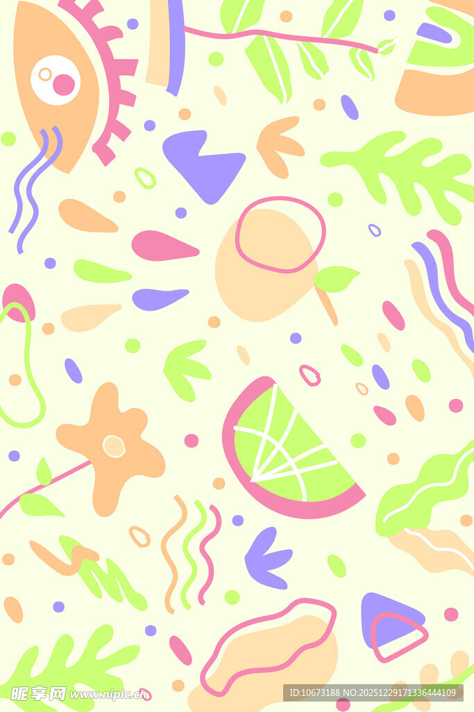 海洋元素卡通图案背景