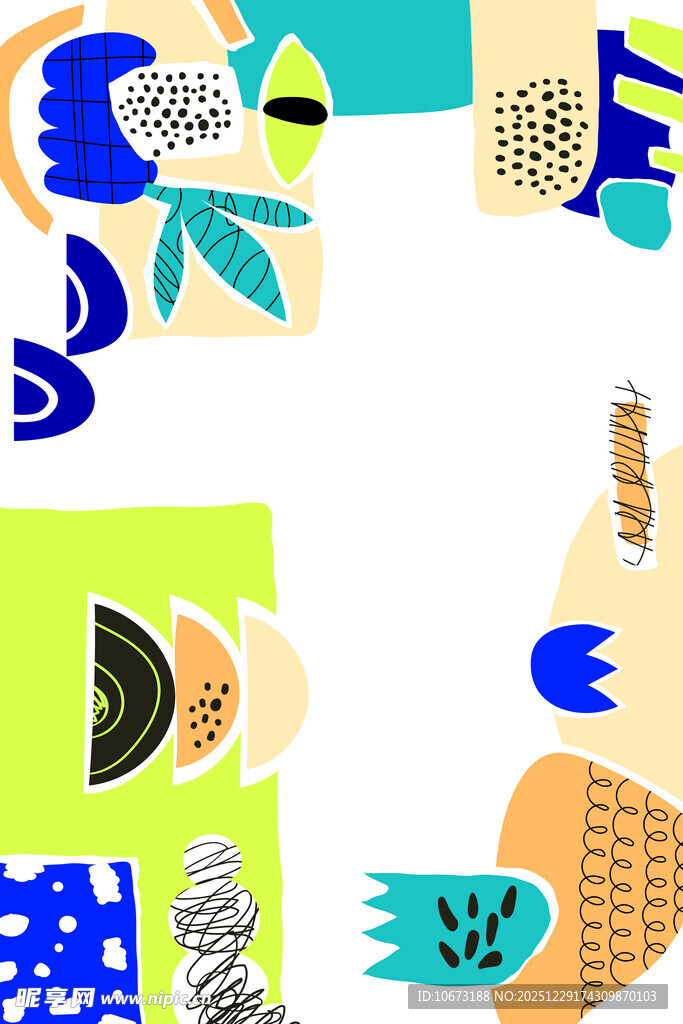 抽象多彩几何图案艺术画