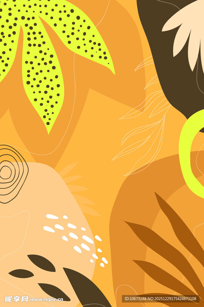 抽象几何植物图案背景