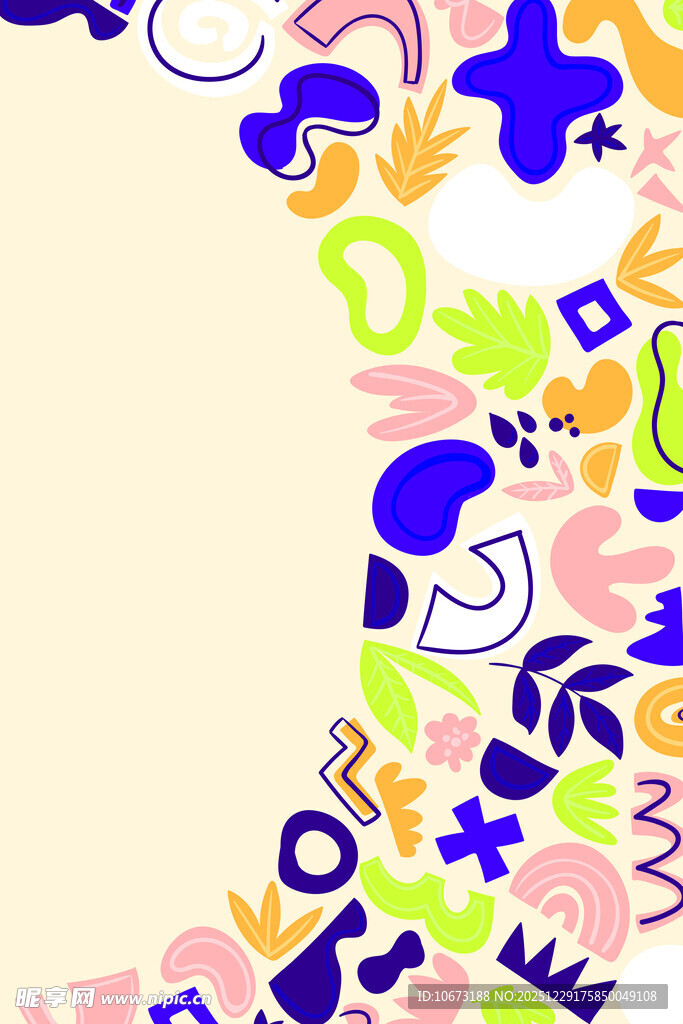 多彩符号组成的创意图案