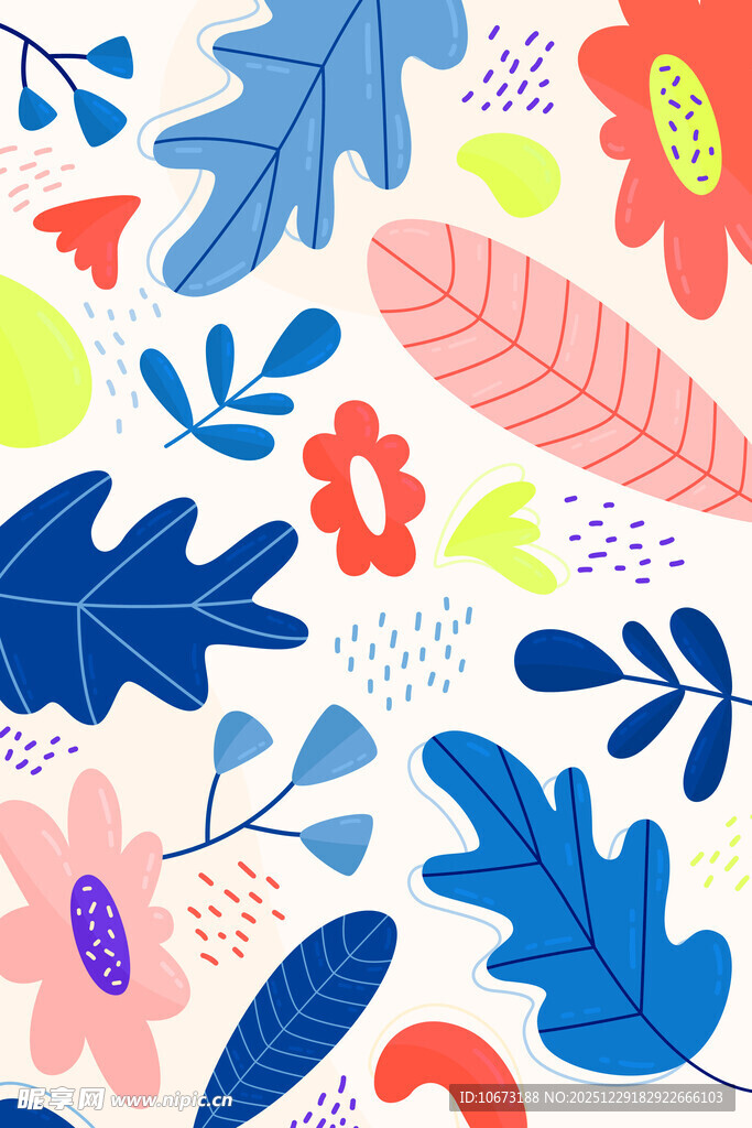 多彩花卉植物装饰图案