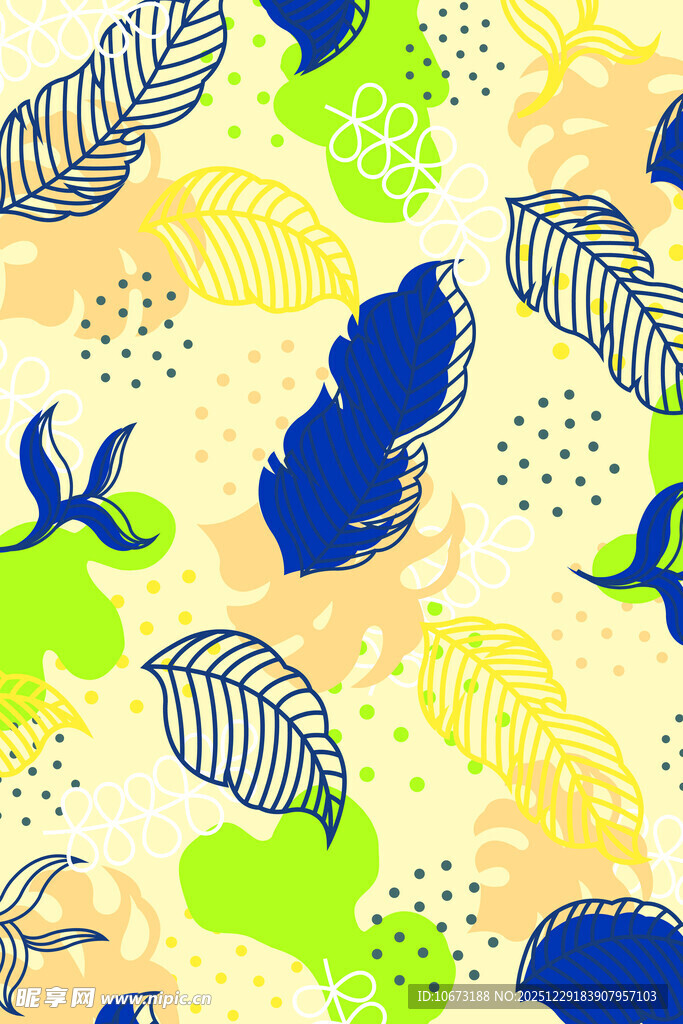 海洋风植物图案背景