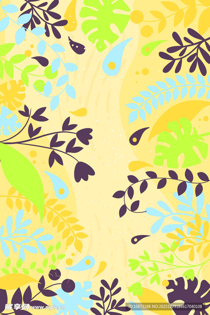 热带植物花卉图案背景