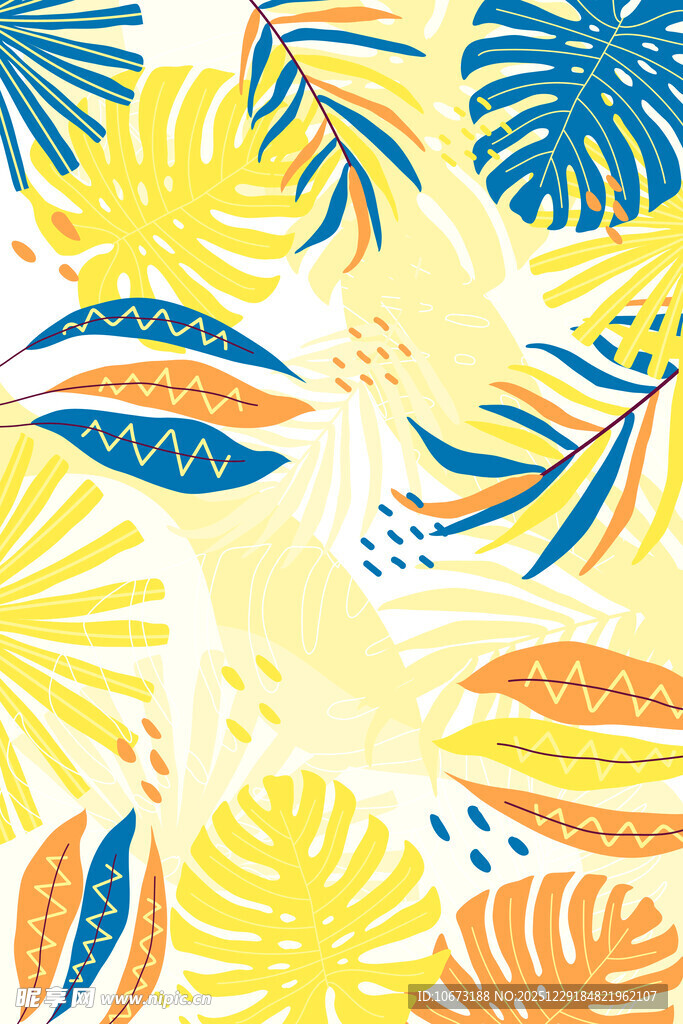 热带植物图案背景