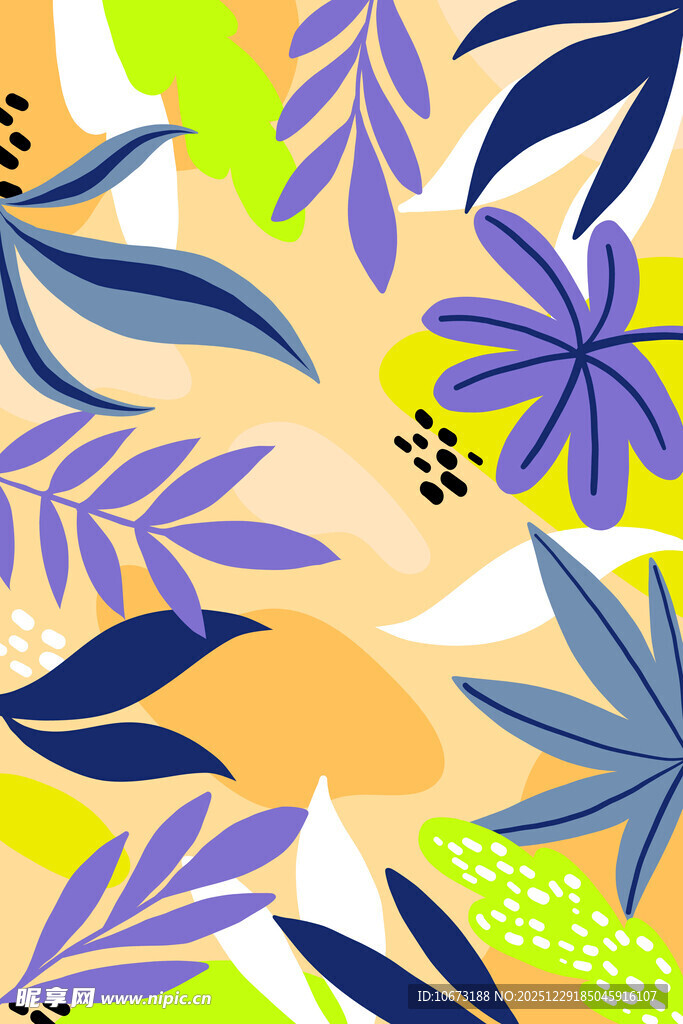 热带植物花卉图案设计