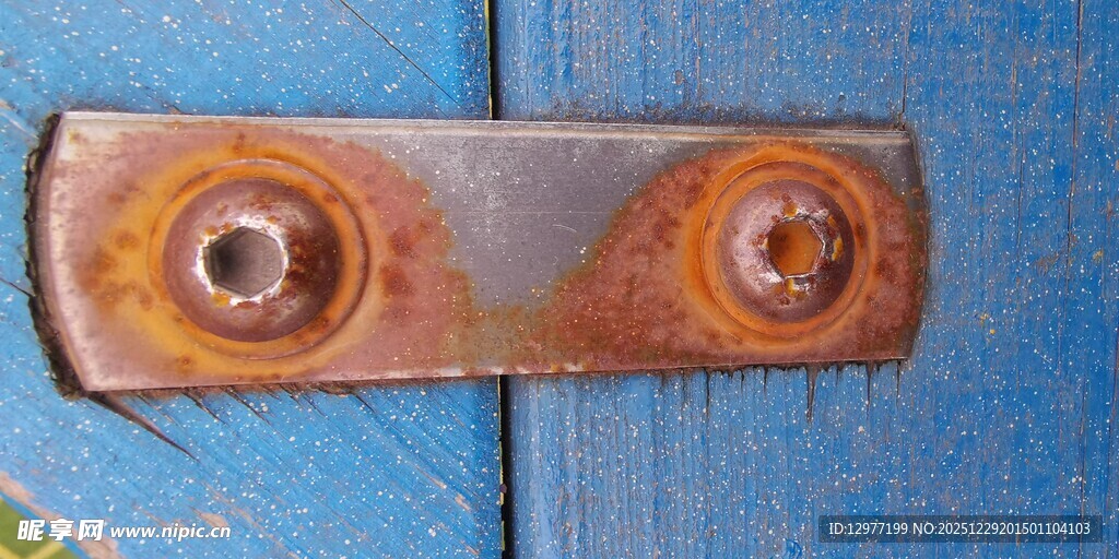 生锈金属部件特写