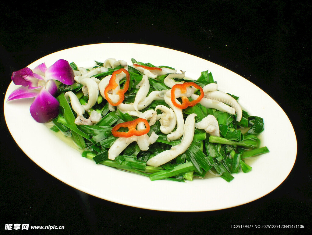 清炒时蔬配鱿鱼丝