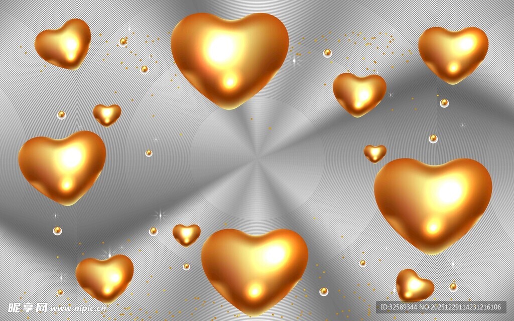 金色爱心背景图