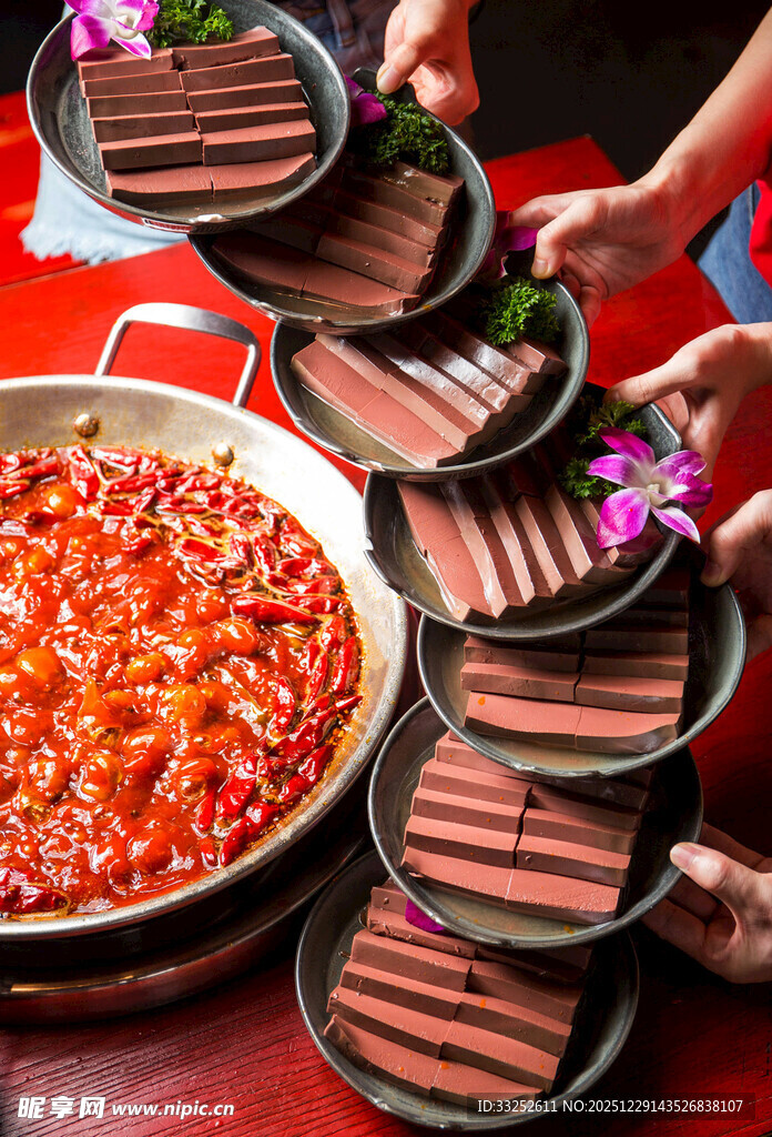 火锅食材展示 鸭血