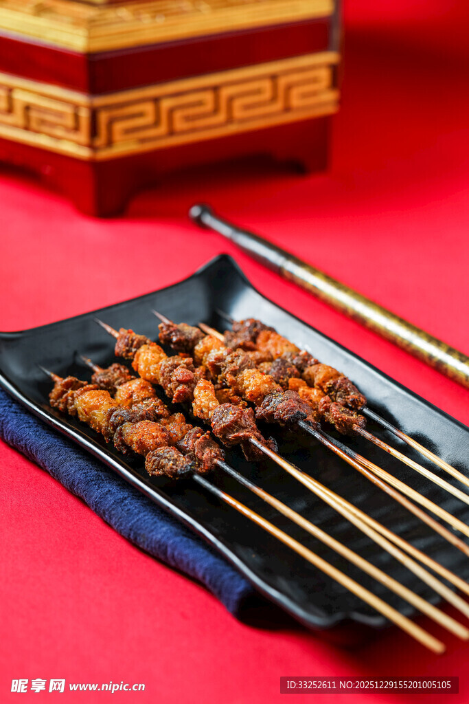 美味烤肉串 诱人色泽