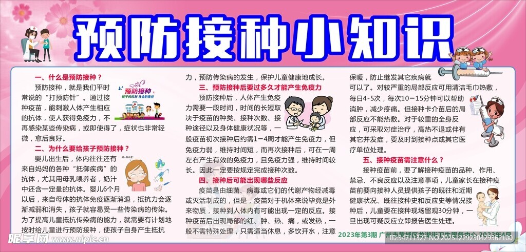 预防接种小知识宣传海报
