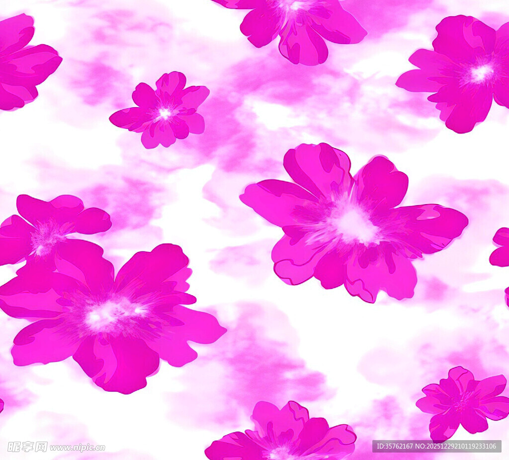 粉色梦幻花朵图案背景