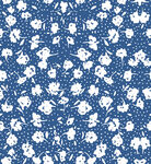 蓝底白花复古花卉图案