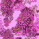 粉色豹纹花卉图案