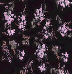 黑色底粉色花卉图案布料