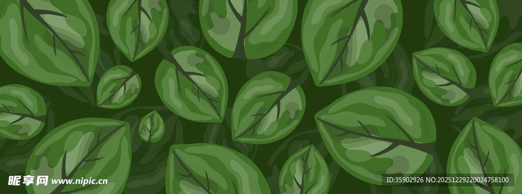 绿色叶片无缝背景图案