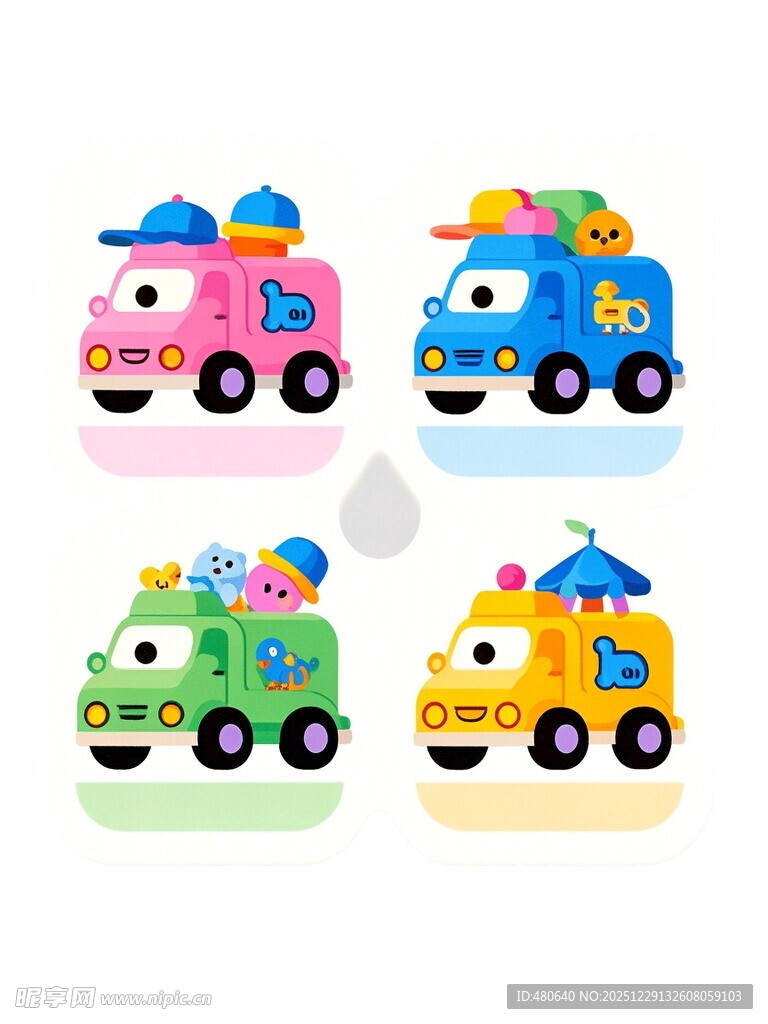 可爱多彩卡通玩具小汽车