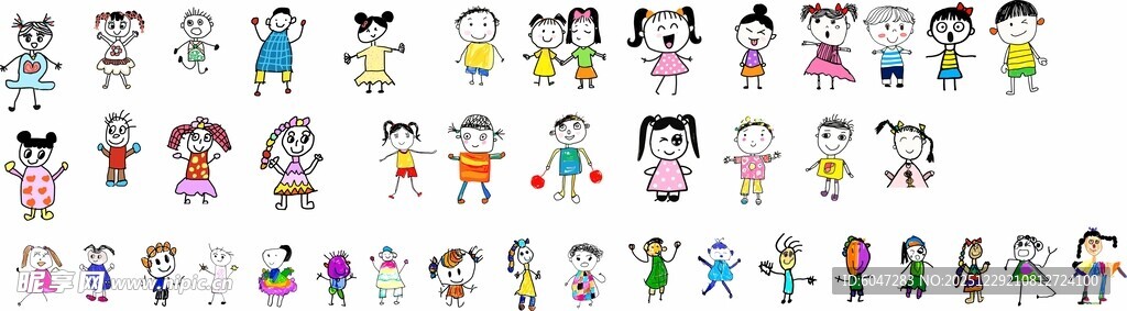 矢量手绘卡通人物