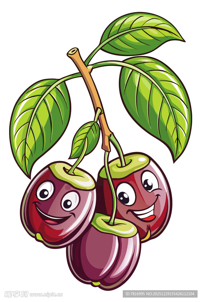 可爱卡通山竹水果形象