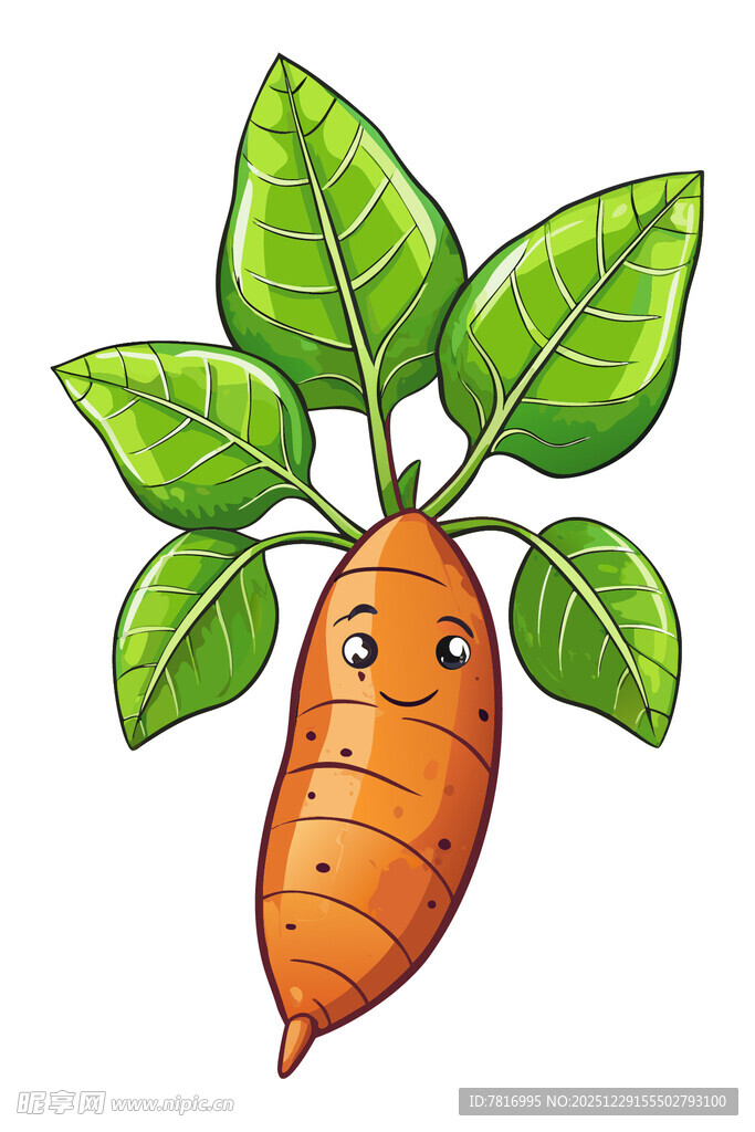 可爱卡通胡萝卜插画