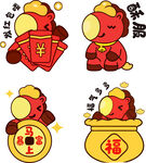 萌趣福运小马贺岁形象