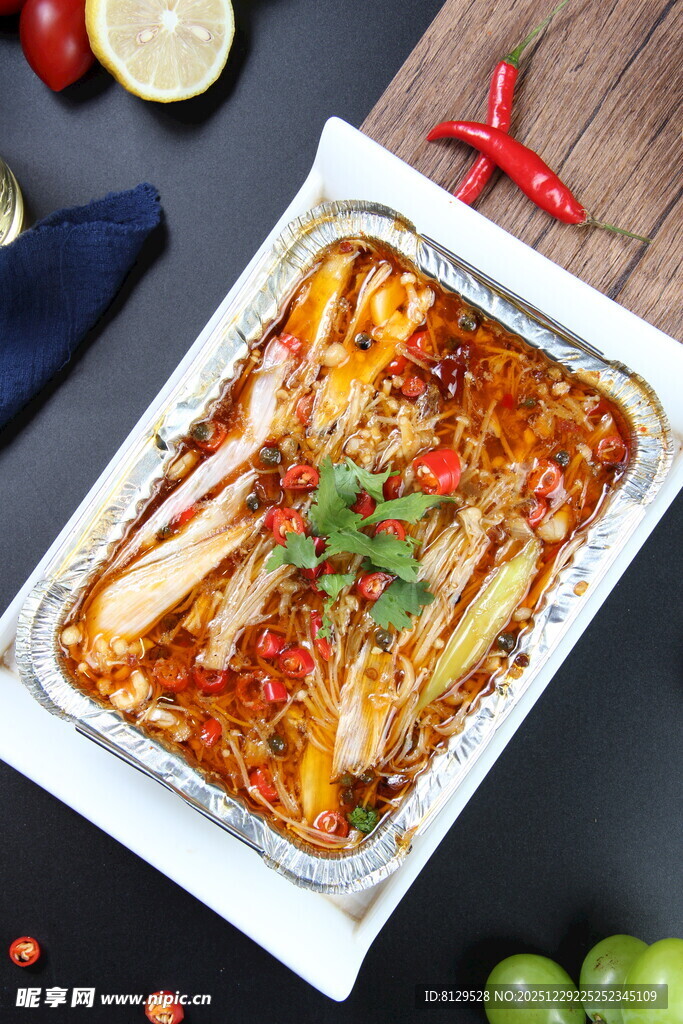 美味香辣烤白菜