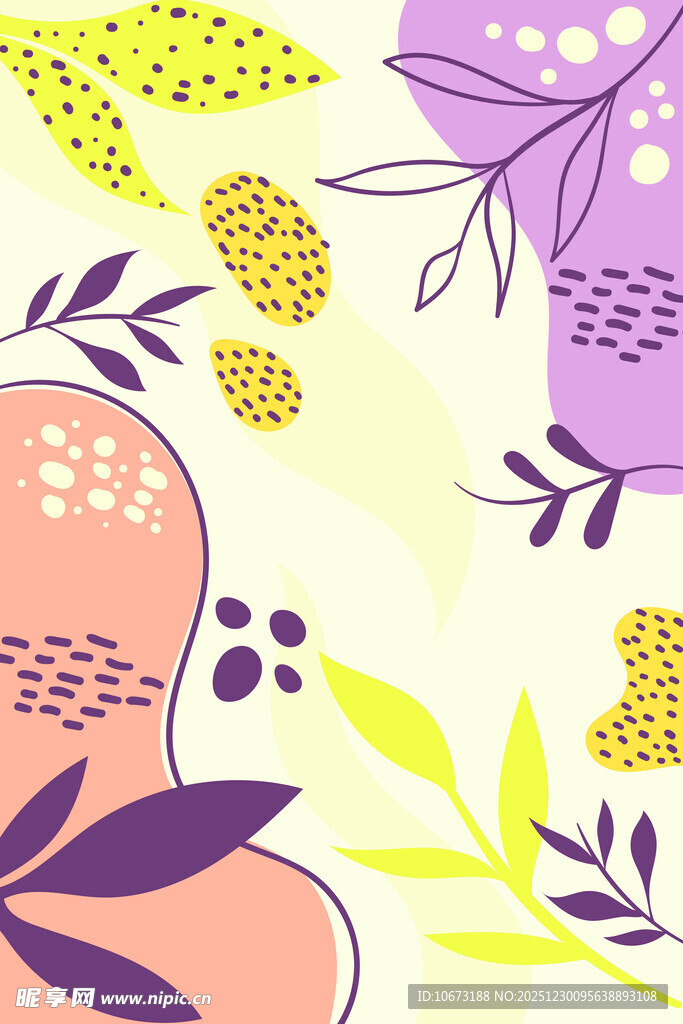 多彩花卉植物装饰图案