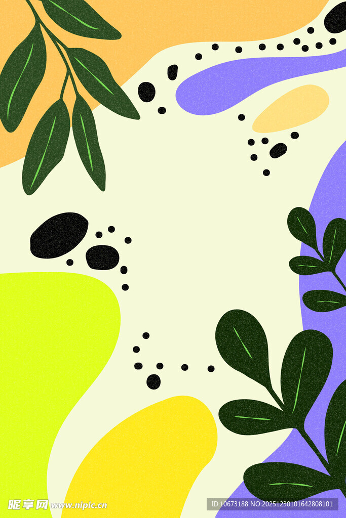 抽象多彩植物背景图案