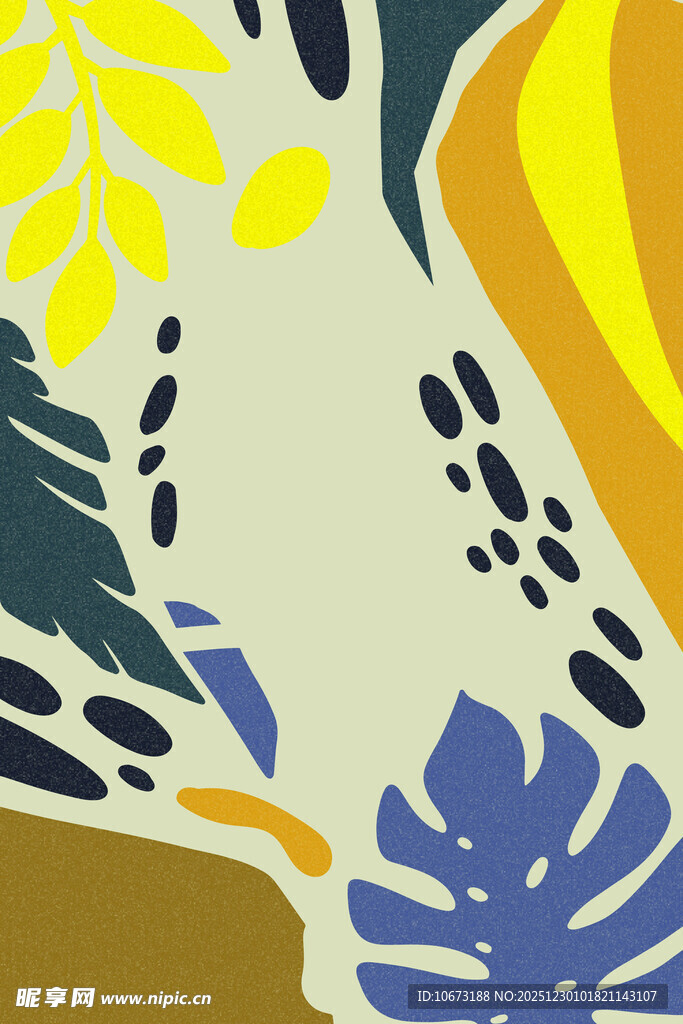 抽象热带植物图案设计