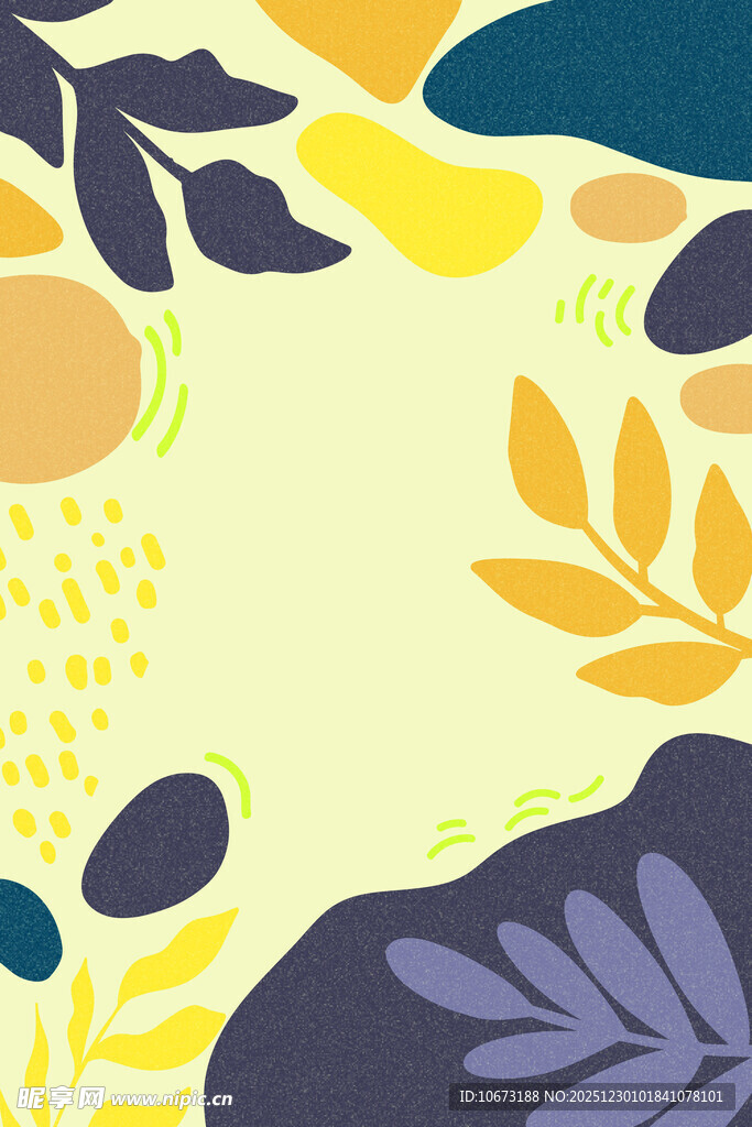 抽象多彩植物图案背景